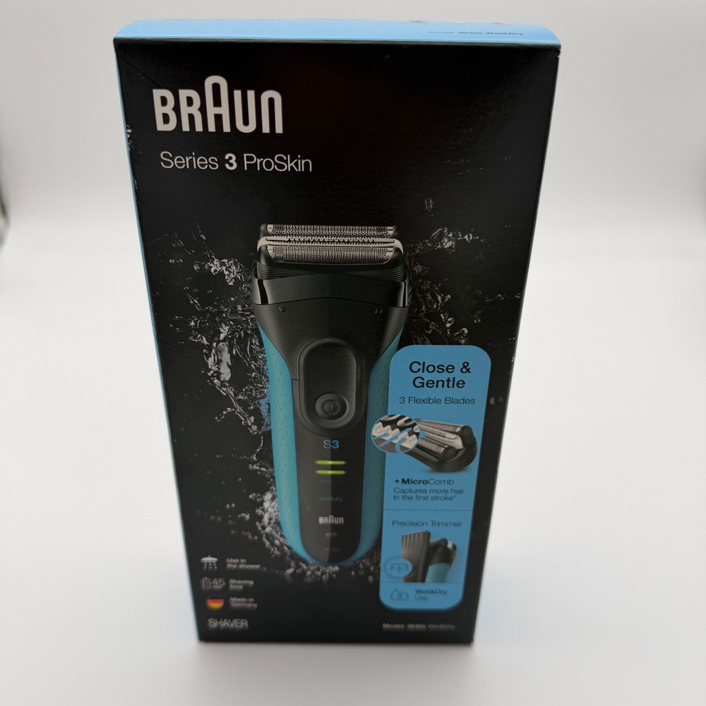 Braun Series 3 ProSkin 3040s Wet&Dry Electric Shaver Blue Black New Unopened